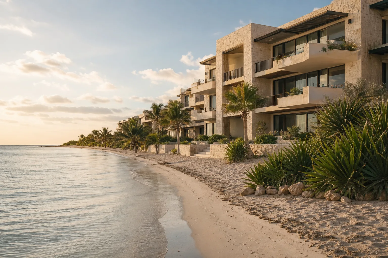 San Crisanto beachfront real estate on the Yucatan coast